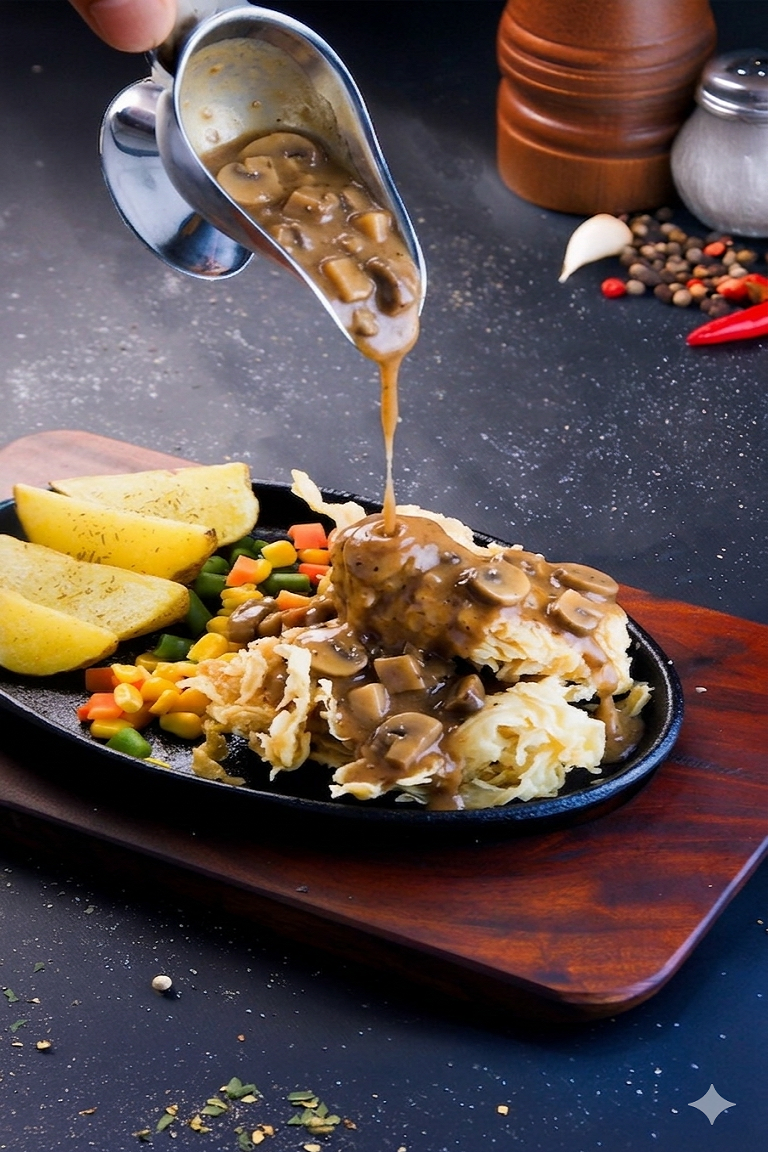 Double Crispy Chicken Steak Mushroom