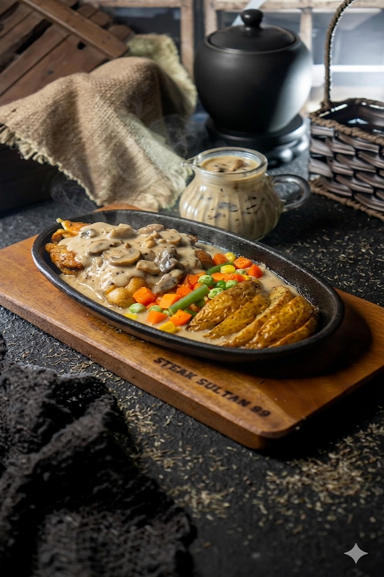 Grill Chicken Steak Mushroom